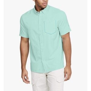 Under Armour Men's High Tide Short Sleeve Aqua Performance Fishing Shirt Sz Lg